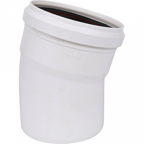 ПВХ Отвод канализационный SINIKON КОМФОРТ ПЛЮС белый Ø110х15°