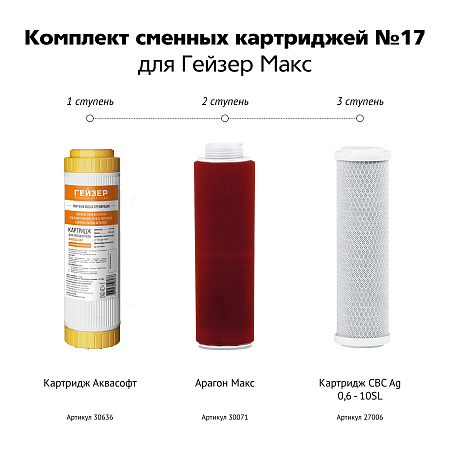 Комплект сменных картриджей ГЕЙЗЕР №17 для МАКС