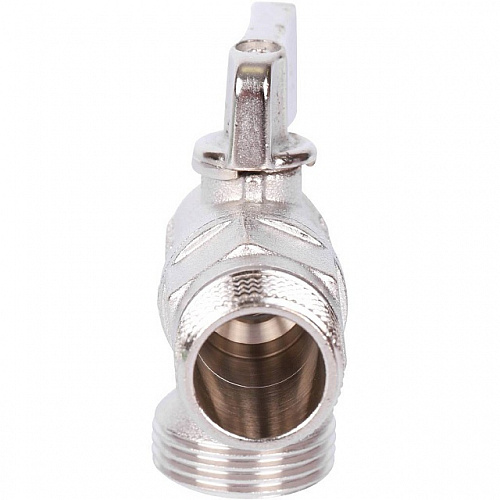 Кран шаровой потребительный угловой STOUT для бытовой техники 1/2&amp;quot;х3/4&amp;quot; НН, никель