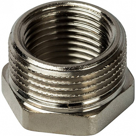 Футорка резьбовая латунная STOUT никель 3/4&quot;x1/2&quot; ВН