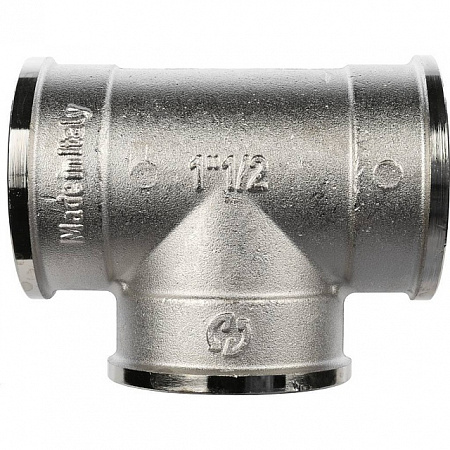 Тройник резьбовой латунный STOUT никель 11/2&quot; В