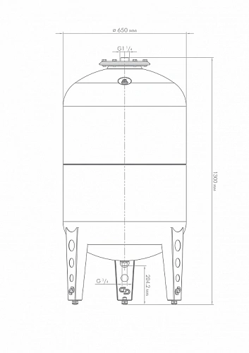 Расширительный бак для отопления ДЖИЛЕКС 300 красный