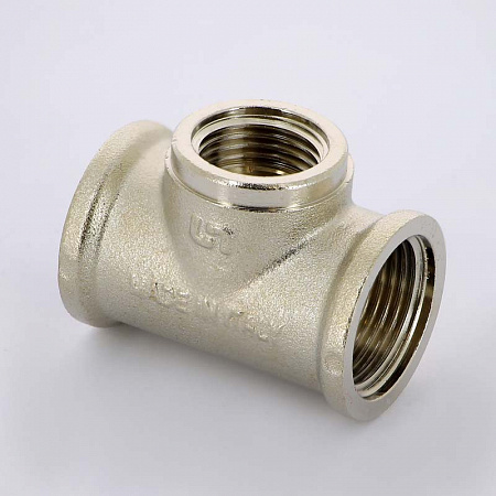 Тройник переходной резьбовой латунный UNI-FITT никель 3/4&quot;х1/2&quot;х3/4&quot; В