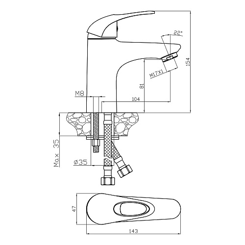 Смеситель для раковины OLIVE'S VEGA 12100VE хром, латунь, упак (10 шт.)