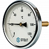 Термометр биметаллический погружной STOUT Ø100-1/2&amp;quot;, гильза 75 мм, +120°C