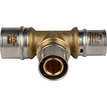 МП Тройник переходной пресс для металлопласта STOUT Ø32х26х26