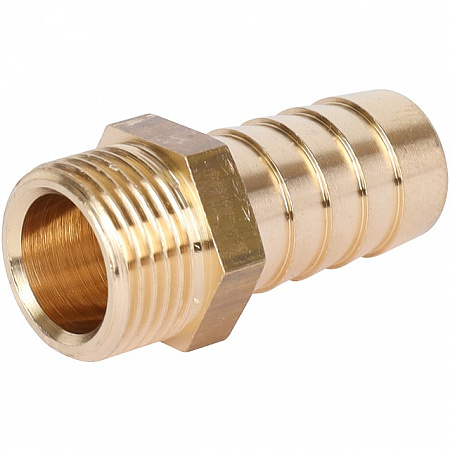 Штуцер резьбовой латунный STOUT без покрытия 3/8&quot;x14мм Н