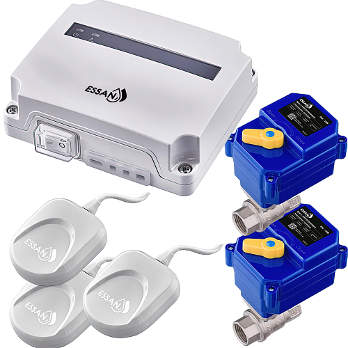 Система защиты от протечки воды ESSAN SECURITY BASE - 3/4&amp;quot; (2 крана, 3 датчика: 5м, 7м и 10м)
