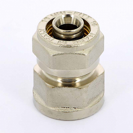 Муфта обжимная латунная UNI-FITT никель Ø16х1/2&quot; В