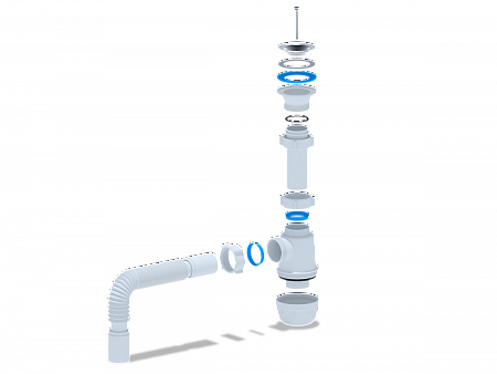 АНИПЛАСТ Сифон Грот 11/2&quot;х40 c гибкой трубой 40х40