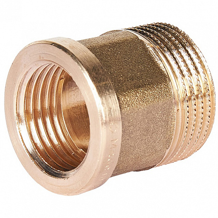 Переход под ключ резьбовой латунный STOUT без покрытия 1/2&quot;х3/4&quot; ВН