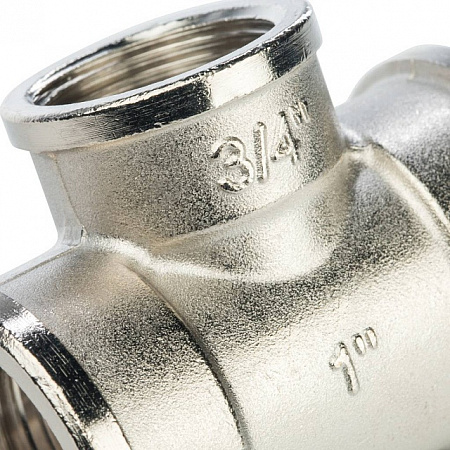 Тройник переходной переходной латунный STOUT никель 1&quot;x3/4&quot;x1&quot; В