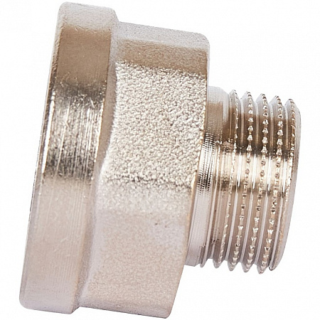 Переход под ключ резьбовой латунный STOUT никель 1/2&quot;х3/8&quot; ВН