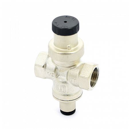 Редуктор давления UNI-FITT ВВ 1/2&quot; 1-4 бар PN15 под рад. манометр 1/4&quot; никелир. COMPACT
