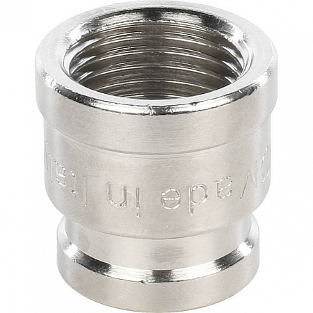 Муфта переходная резьбовая латунная STOUT никель 1/2&quot;X3/8&quot; В