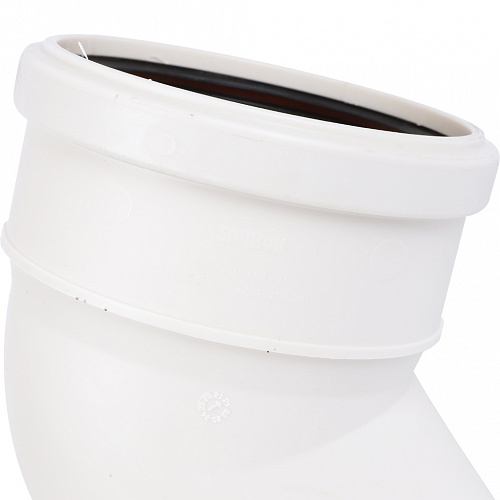 ПВХ Отвод канализационный SINIKON КОМФОРТ ПЛЮС белый Ø110х45°