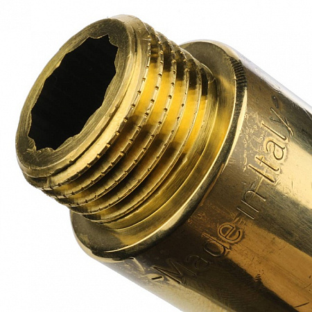 Удлинитель резьбовой латунный STOUT без покрытия 1/2&quot;x100мм ВН