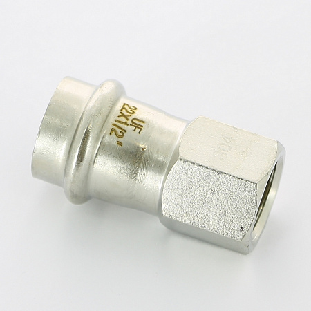 НП Муфта резьбовая пресс из нержавейки UNI-FITT фитинг Ø22x1/2&quot; В