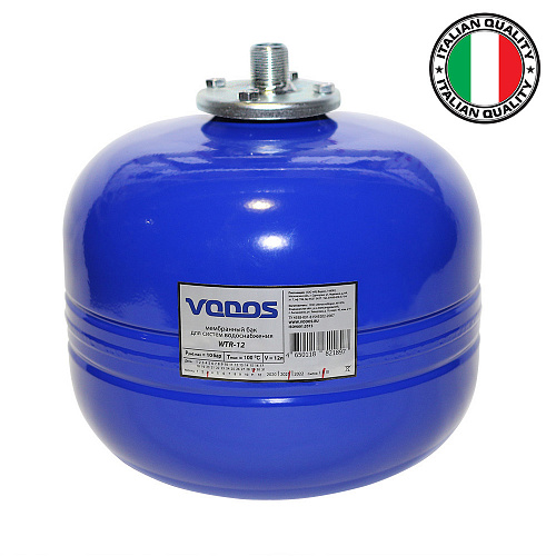 Гидроаккумулятор для воды VODOS WTR вертикальный 12 л,3/4&amp;quot;,НР