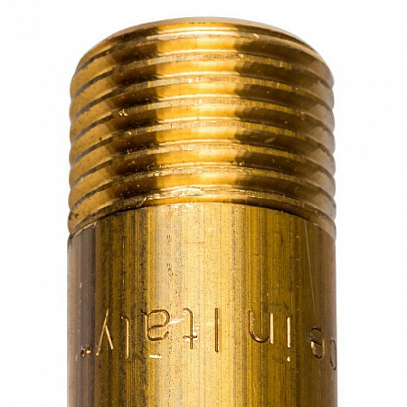 Сгон резьбовой латунный STOUT без покрытия 1&quot;x100мм