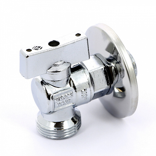 Кран шаровой потребительный угловой BUGATTI MINNESOTA 883 бабочка 1/2&amp;quot;х3/4&amp;quot; НН, для бачков c розетко