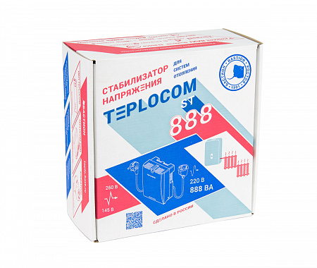Стабилизатор сетевого напряжения TEPLOCOM ST-888 220в, БАСТИОН, (пластик)