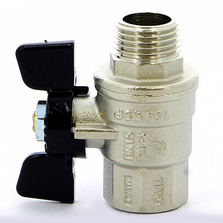 Кран шаровой BUGATTI OREGON 307 бабочка 1/2&quot; ВН, полнопроходной