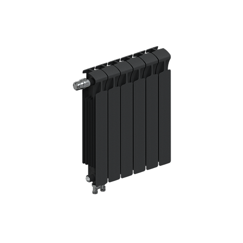 Радиатор биметаллический RIFAR MONOLIT АНТРАЦИТ 500х6 секций, нижнее левое подключение (MVL)