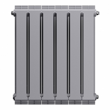 Радиатор биметаллический ROYAL THERMO PIANOFORTE SILVER SATIN NEW 500x6 секций, серый (НС-1176340)