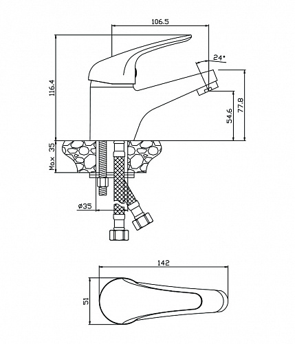Смеситель для раковины OLIVE'S LEON 04100LN хром, латунь, упак (10 шт)