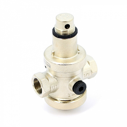 Редуктор давления UNI-FITT 1/2&amp;quot; В 0,5-6 бар PN25 с отверстием под аксиальный манометр 1/4&amp;quot; никел.