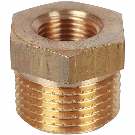 Футорка резьбовая латунная STOUT без покрытия 3/8&quot;x1/8&quot; ВН