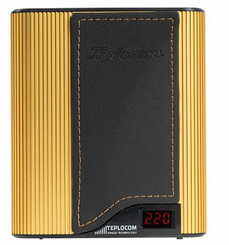 Стабилизатор сетевого напряжения TEPLOCOM ST-555-И Western gold black БАСТИОН (дизайн кожаный)