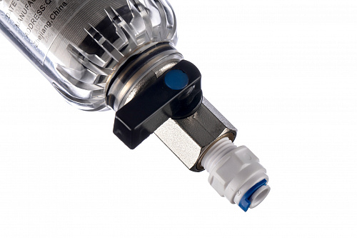 Фильтр промывной ГЕЙЗЕР БАСТИОН 111 Ø60 никель 1/2&amp;quot; АМ-АМ, 90 мкм, пластиковая колба