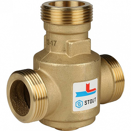 Клапан трехходовой термостатический смесительный STOUT 11/4&quot; Н (60°С)