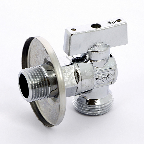 Кран шаровой потребительный угловой BUGATTI MINNESOTA 883 бабочка 1/2&amp;quot;х3/4&amp;quot; НН, для бачков c розетко