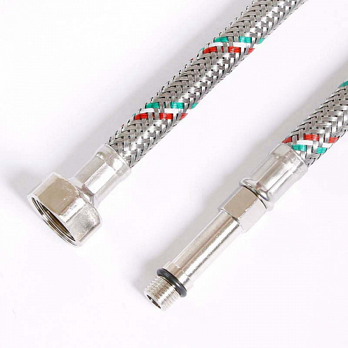 Гибкая подводка для смесителя UNI-FITT МL10х1 - 1/2&amp;quot;, 50 см, удл. штуцер, DN 8, оплётка из нерж. ста