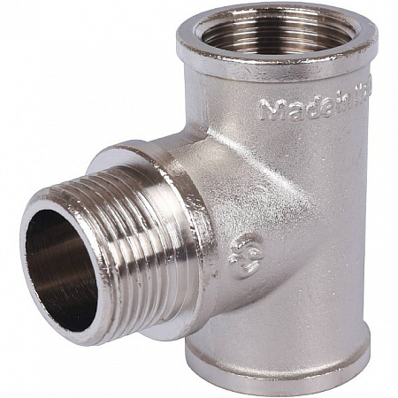 Тройник переходной резьбовой латунный STOUT никель 3/4&quot;x3/4&quot;x3/4&quot; ВНВ