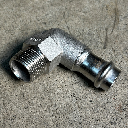 НП Угол резьбовой пресс из нержавейки UNI-FITT фитинг Ø18x3/4&quot; Н