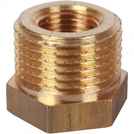 Футорка резьбовая латунная STOUT без покрытия 3/8&quot;x1/8&quot; ВН