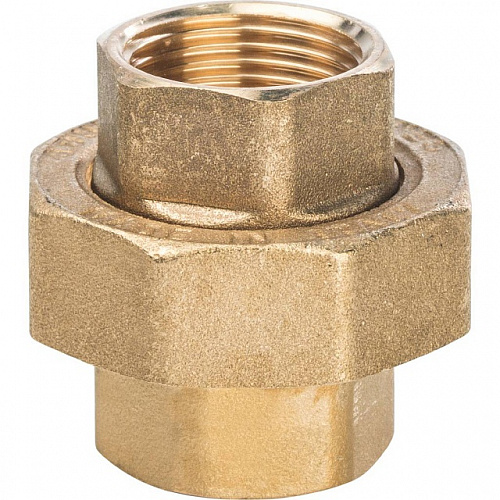 Американка ПРЯМАЯ резьбовая латунная (без прокладки) STOUT без покрытия 3/4&amp;quot; В