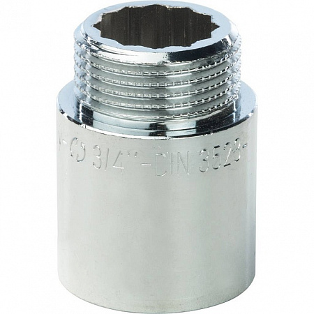 Удлинитель резьбовой латунный STOUT хром 3/4&quot;x30мм ВН