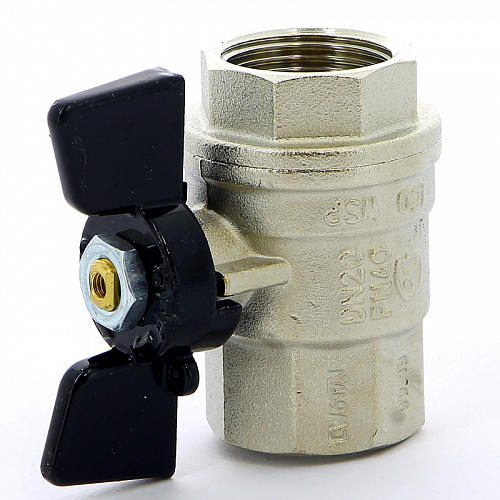 Кран шаровой BUGATTI OREGON 302 бабочка 3/4&amp;quot; ВВ, полнопроходной