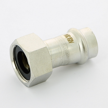 НП Муфта с накидной гайкой пресс из нержавейки UNI-FITT фитинг Ø18x3/4&quot; НГ