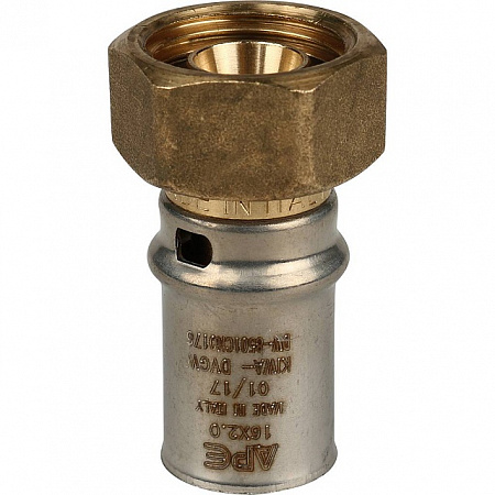 МП Муфта с накидной гайкой пресс для металлопласта STOUT Ø16х1/2&quot;