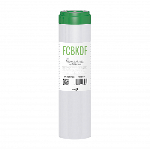 Картридж сменный угольный ESSAN FCBKDF10 с элементом KDF-55 FCBKDF, для корпуса 10SL, для мех.оч(25)