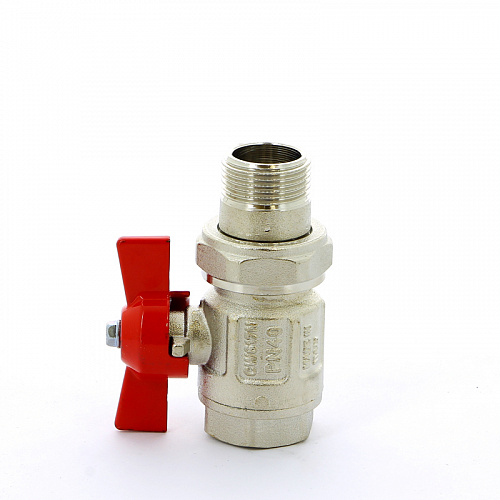 Кран шаровой с американкой ITAP IDEAL ART 098 бабочка 3/4&amp;quot; никель, полнопроходной (26097)