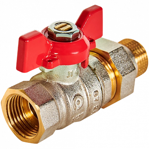 Кран шаровой с американкой ROMMER бабочка 1/2&amp;quot; ВН неполнопроходной