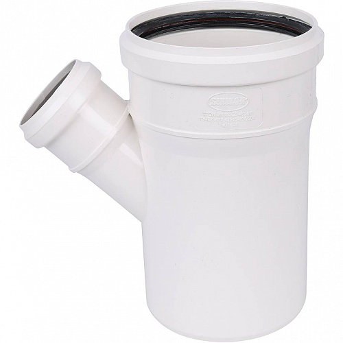 ПВХ Тройник переходной канализационный SINIKON КОМФОРТ ПЛЮС белый Ø110х50х45°