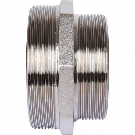 Ниппель переходной резьбовой латунный STOUT никель 3&quot;x2 1/2&quot; Н